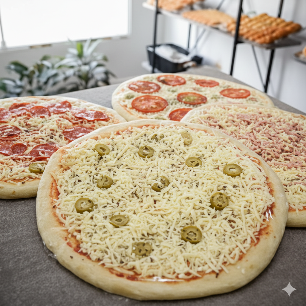 Pizzas listas para hornear